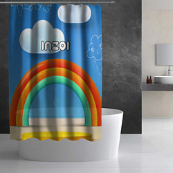 Шторка для душа Inzoi объемная радуга и облака, цвет: 3D-принт — фото 2