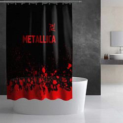 Шторка для душа Metallica - red gradient посередине, цвет: 3D-принт — фото 2
