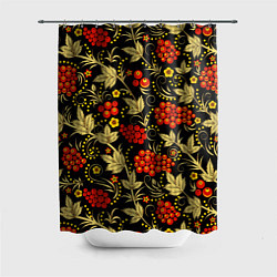 Шторка для ванной Русский узор с позолотой