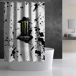 Шторка для душа Monster energy брызги красок, цвет: 3D-принт — фото 2