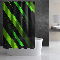 Шторка для душа Color black green, цвет: 3D-принт — фото 2