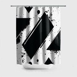 Шторка для ванной Color black white