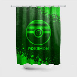 Шторка для ванной Pokemon - green gradient