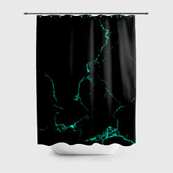 Шторка для ванной Color black turquoise