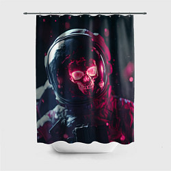 Шторка для ванной Красный череп в скафандре космонавта