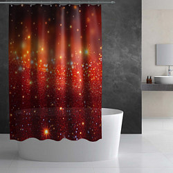 Шторка для душа Красная текстура с желтым блеском, цвет: 3D-принт — фото 2