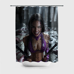 Шторка для ванной Довольная Милина Мортал комбат