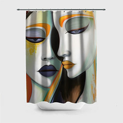 Шторка для душа Абстракция с девушками, цвет: 3D-принт