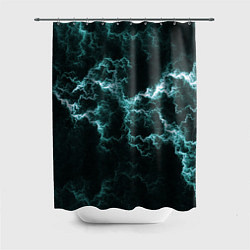Шторка для ванной Lightning light blue line