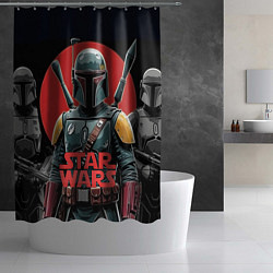 Шторка для душа Boba Fett звездные войны, цвет: 3D-принт — фото 2