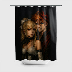 Шторка для душа Люмин и Тарталья реализм любовь, цвет: 3D-принт