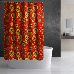 Шторка для душа Традиционный русский узор, цвет: 3D-принт — фото 2