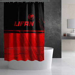 Шторка для душа Lifan - red gradient посередине, цвет: 3D-принт — фото 2