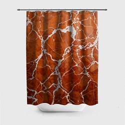 Шторка для ванной Темно-оранжевый мрамор