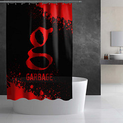 Шторка для душа Garbage - red gradient, цвет: 3D-принт — фото 2