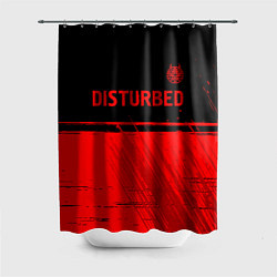 Шторка для душа Disturbed - red gradient посередине, цвет: 3D-принт
