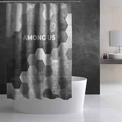 Шторка для душа Among Us - grey gradient посередине, цвет: 3D-принт — фото 2