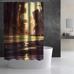 Шторка для душа Аниме под солнцем, цвет: 3D-принт — фото 2