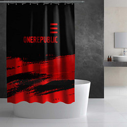 Шторка для душа OneRepublic - red gradient посередине, цвет: 3D-принт — фото 2