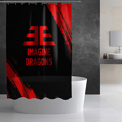 Шторка для душа Imagine Dragons - red gradient, цвет: 3D-принт — фото 2