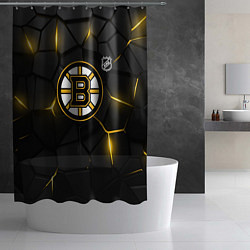 Шторка для душа Бостон Брюинз - плиты с подсветкой, цвет: 3D-принт — фото 2