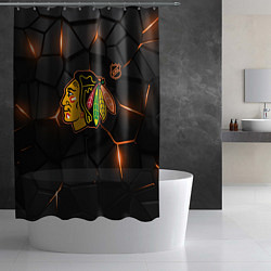 Шторка для душа Чикаго Блэкхокс - плиты с подсветкой, цвет: 3D-принт — фото 2