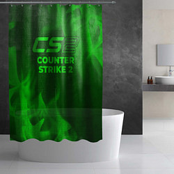 Шторка для душа Counter Strike 2 - green gradient, цвет: 3D-принт — фото 2