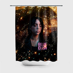 Шторка для ванной Билли Айлиш с блестками на фоне