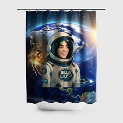 Шторка для ванной Билли Айлиш в стиле космонавта