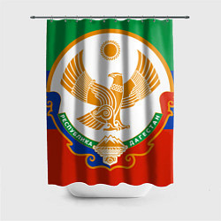 Шторка для душа Цвета Дагестана с гербом, цвет: 3D-принт