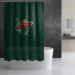 Шторка для душа Миннесота Уайлд - зеленые соты, цвет: 3D-принт — фото 2