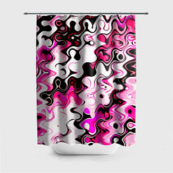 Шторка для ванной Абстракция разлитые краски розовый