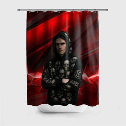 Шторка для ванной Bones с черепами на худи