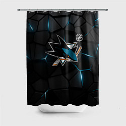 Шторка для душа Сан Хосе Шаркс - плиты с подсветкой, цвет: 3D-принт