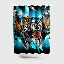 Шторка для ванной Bones логотип в стиле стикеров