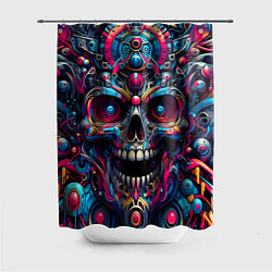 Шторка для ванной Colorful cyber skull - pattern