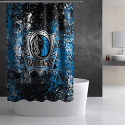 Шторка для душа Даллас Маверикс - цветовой хаос, цвет: 3D-принт — фото 2