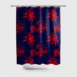 Шторка для душа The palm tree is red, цвет: 3D-принт