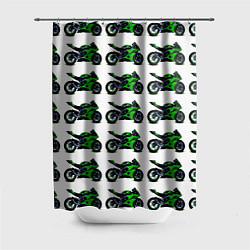 Шторка для ванной Motorbike green