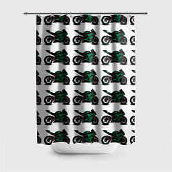 Шторка для душа Motorbike dark green, цвет: 3D-принт