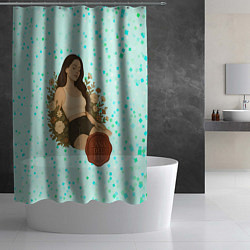 Шторка для душа Lana Del Rey сидит в цветах, цвет: 3D-принт — фото 2