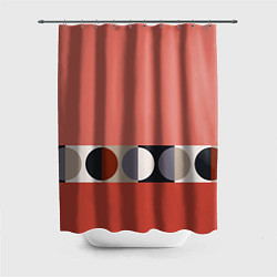 Шторка для душа Луна Малевича розовый томат, цвет: 3D-принт