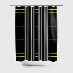 Шторка для душа Neon yellow blue white, цвет: 3D-принт