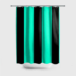 Шторка для ванной Color light blue white line
