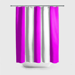 Шторка для душа Color white pink lines, цвет: 3D-принт