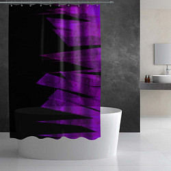 Шторка для душа Color purple black stripes, цвет: 3D-принт — фото 2