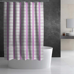 Шторка для душа Color white cage pink line, цвет: 3D-принт — фото 2