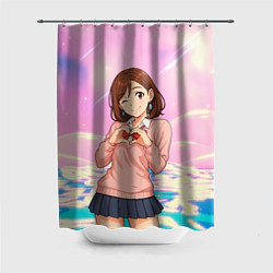 Шторка для ванной Сиратори Айра делает сердечко руками - Дандадан