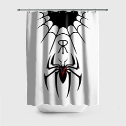 Шторка для душа Паук на белом - the web of Fate, цвет: 3D-принт