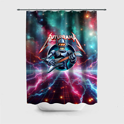 Шторка для ванной Гитарист Бендер рок группы Футурама